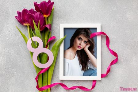 Beautiful flower photo frames online on 8 March