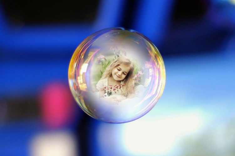 7-color bubble photo frame