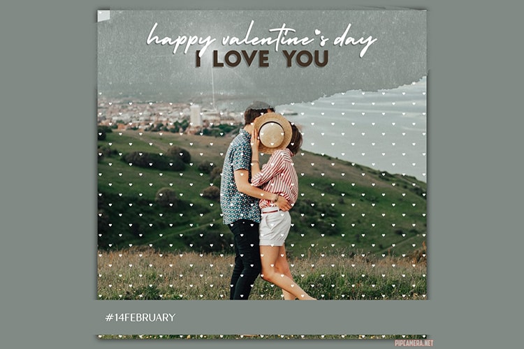 Happy valentine's day photo frame with heart
